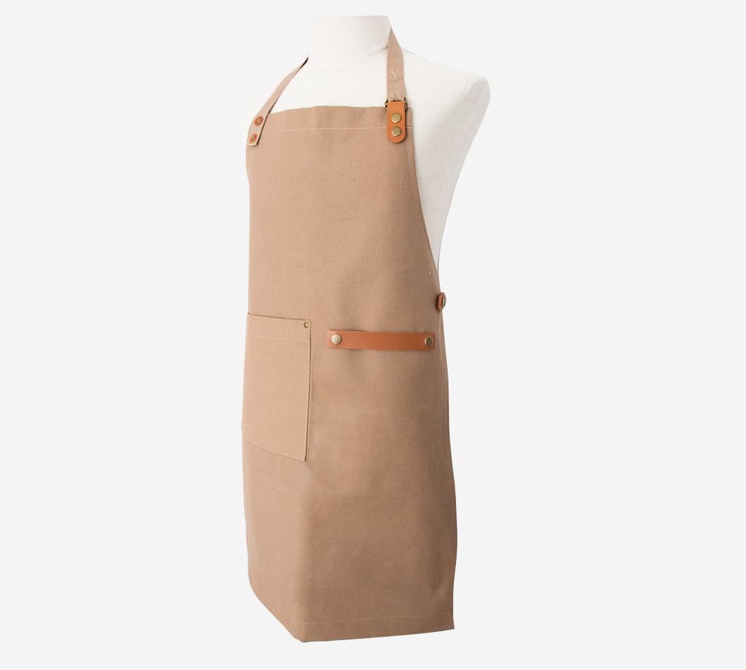 Pieter de Jager – Canvas & Leather Apron - Beige