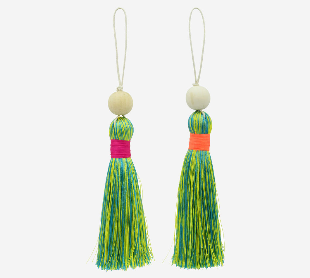 Tassels – Teal & Yellow (XL)