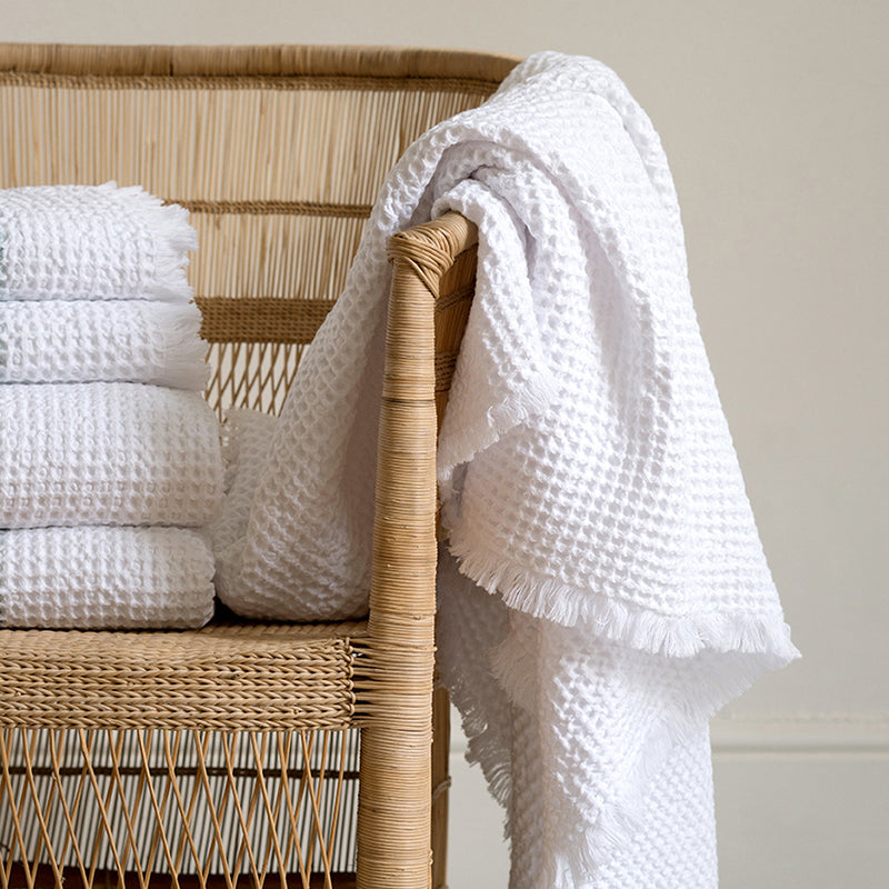 Mungo Belgian Waffle Bath Towel (White)